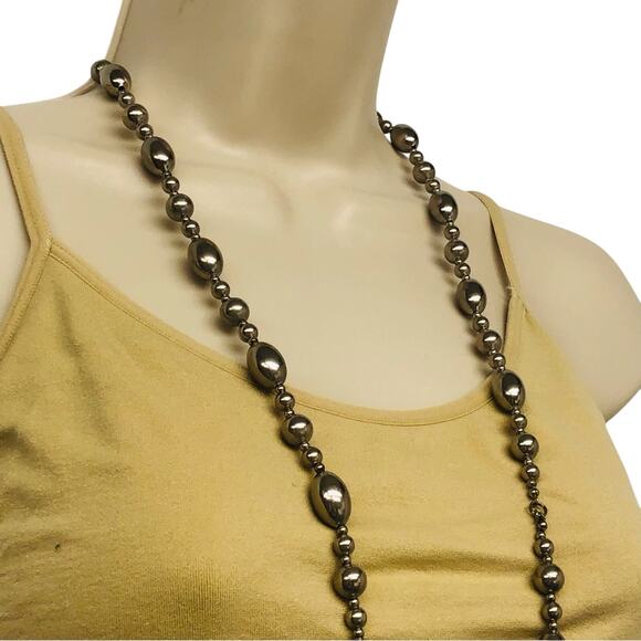 Vintage Signed MONET Silver-Tone Ball Bead Chain Necklace - Picture 13 of 16